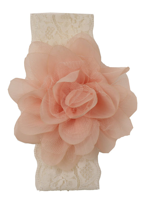 Lace Elastic Mesh Flower Headband