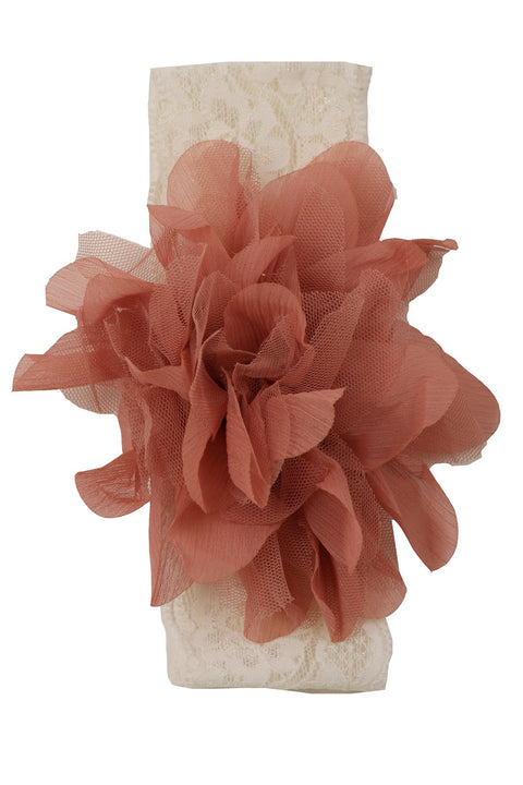 Lace Elastic Mesh Flower Headband