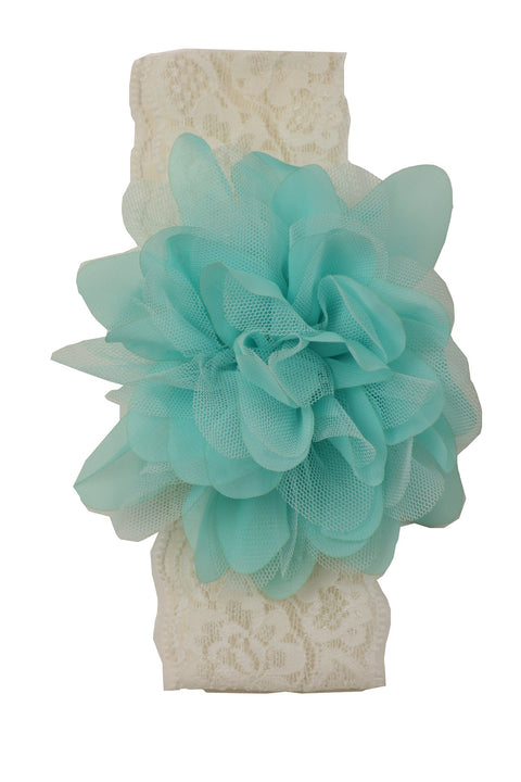 Lace Elastic Mesh Flower Headband