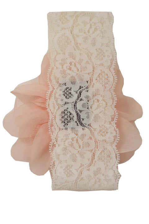 Lace Elastic Mesh Flower Headband