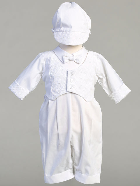 Baby Boy Christening Romper-Grayson