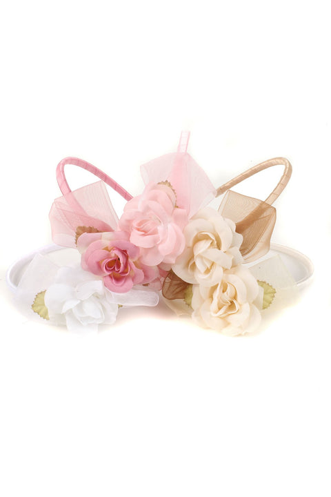 Flower & Organza Bow Headband