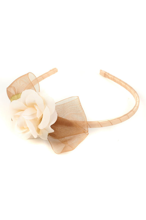 Flower & Organza Bow Headband