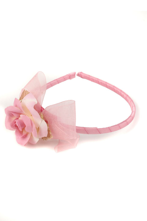 Flower & Organza Bow Headband