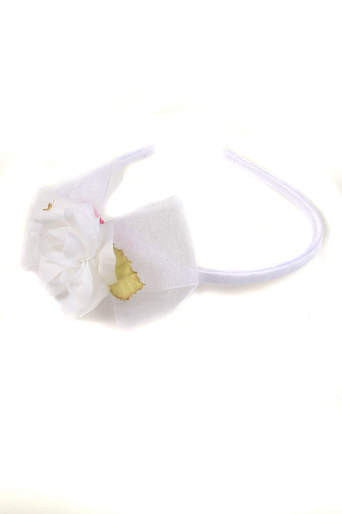 Flower & Organza Bow Headband
