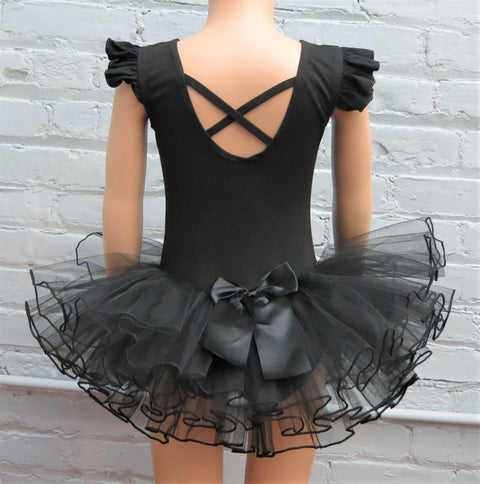 Black Rhinestone Glitter Ballet Dress
