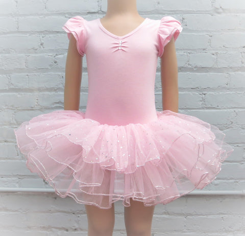Pink Rhinestone & Silver Trim Ballet Dress