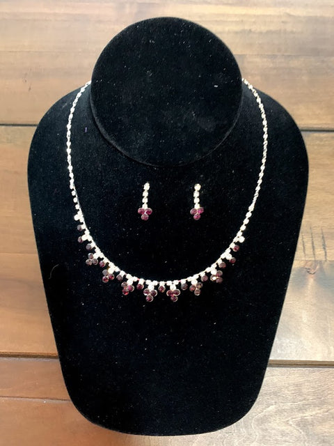 Cutie diamond necklace with black stud  Jewelry Set -4023