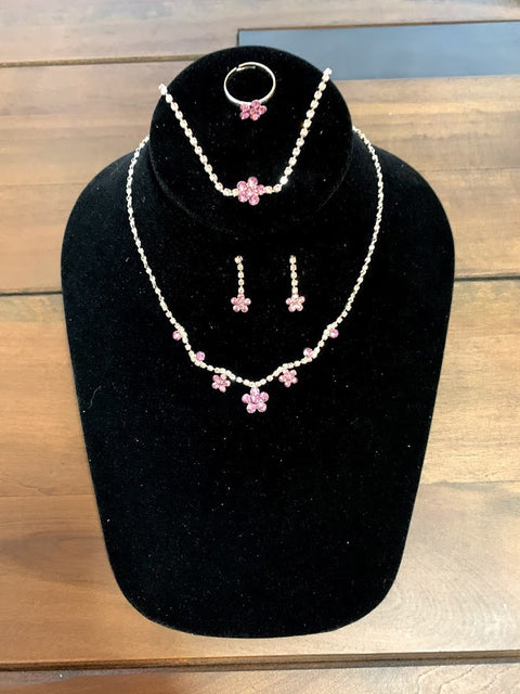 Cutie Rose diamond Flower Jewelry Set - 20214