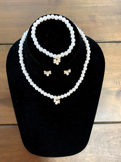Cutie White Pearl Jewelry Set - 1134