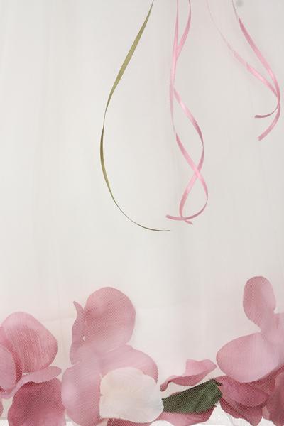 Dusty Rose Top Flower Petal Dress w/ Sash