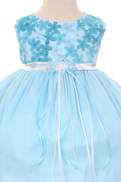3D Chiffon Flower Mesh Dress