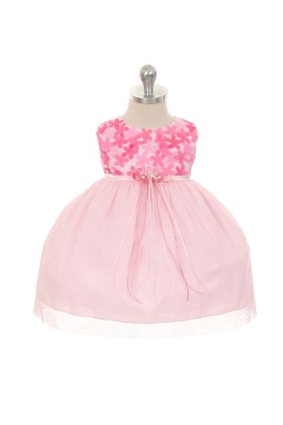 3D Chiffon Flower Mesh Dress