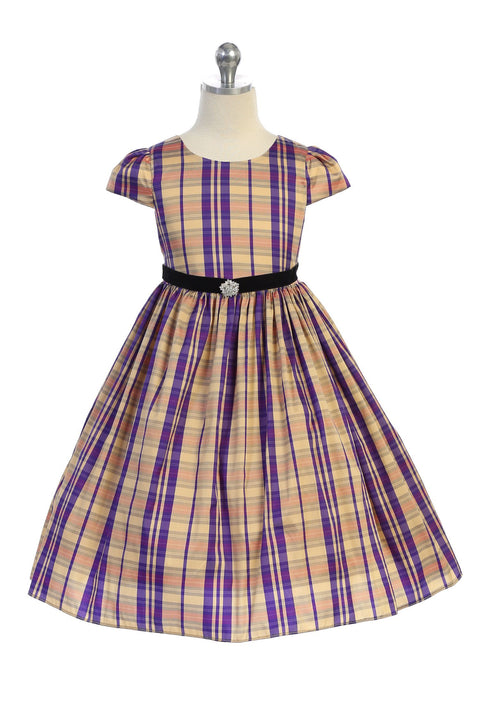 Plus Size Classic Plaid Sleeve Dress