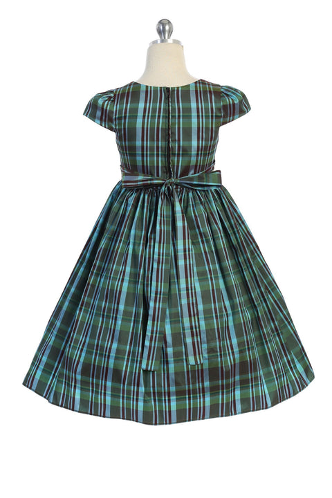 Plus Size Classic Plaid Sleeve Dress
