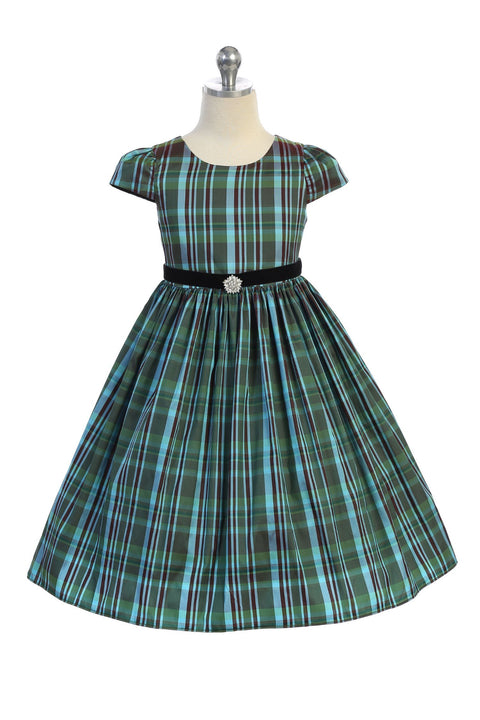Plus Size Classic Plaid Sleeve Dress