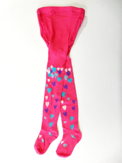 Hot Pink Hearts Tights