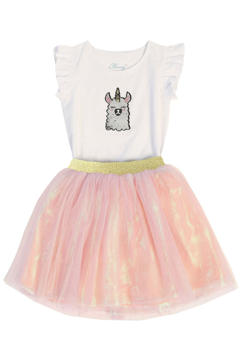 Llama-corn Shirt + Tutu Skirt
