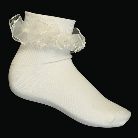 Cutie Ivory Ruffle Sock #2