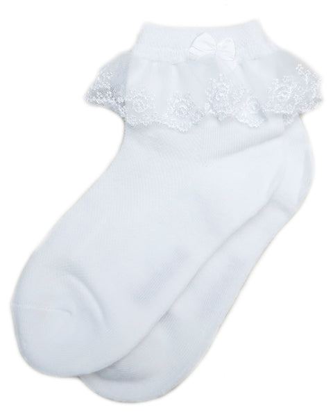 White Lace Trim Socks