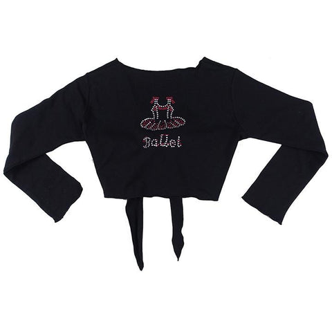 Black Ballet Wrap Top