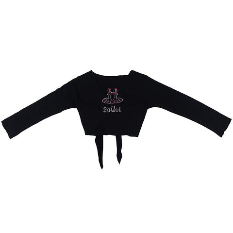 Black Ballet Wrap Top