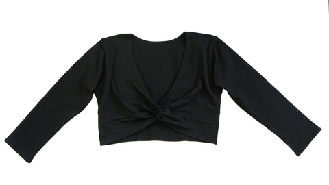 Black Ballet Girl Heart Wrap Top