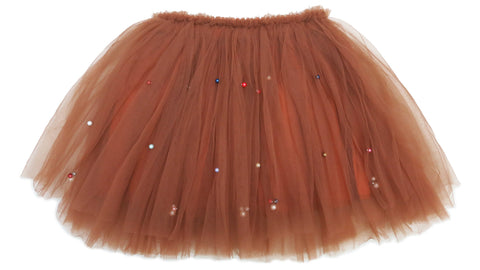Brown Rainbow Pearl Tutu Skirt