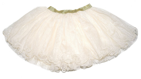 Gold Elastic Beige Tutu Skirt