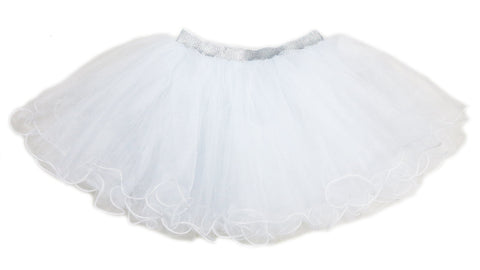 Silver Elastic White Tutu Skirt