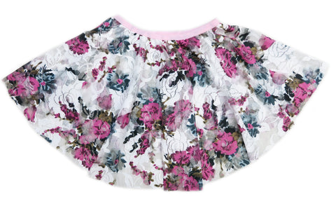 Hot Pink Lace Floral Hi-Low Skirt