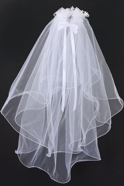 Crystal Stone Crown with Veil