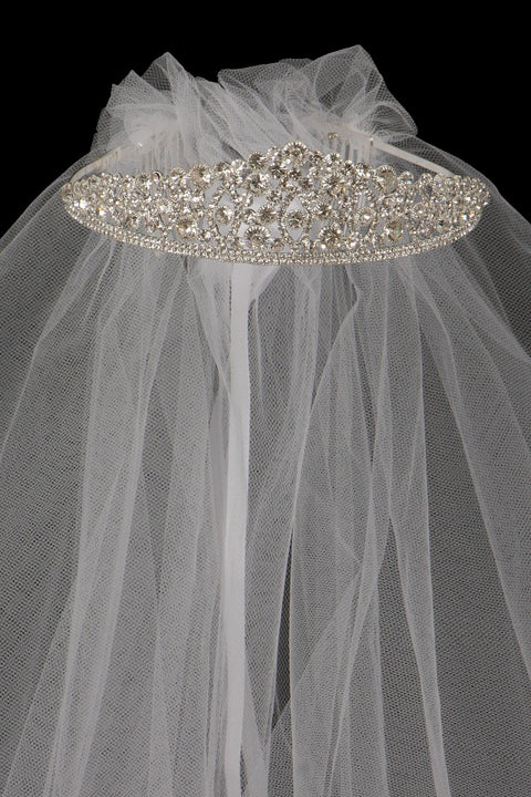 Full Rhinestone Tiara w/ Veil