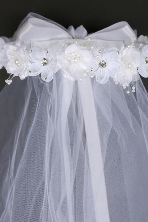 Gem Pearl Flower Crown Veil