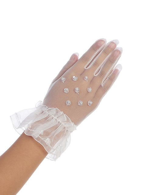 Cutie Flower Girl Gloves - #BG