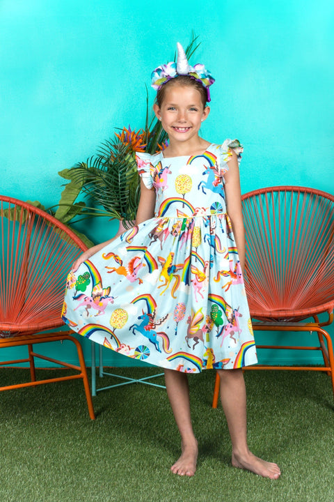 Rainbow Unicorn Girl Dress