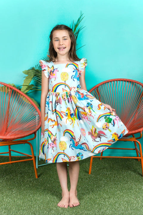 Rainbow Unicorn Girl Dress