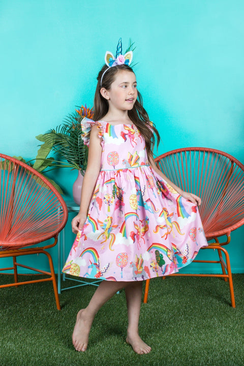 Rainbow Unicorn Girl Dress