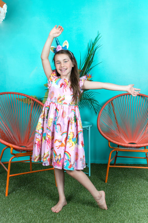 Rainbow Unicorn Girl Dress