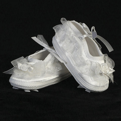 Satin Bootie With Organza Trim