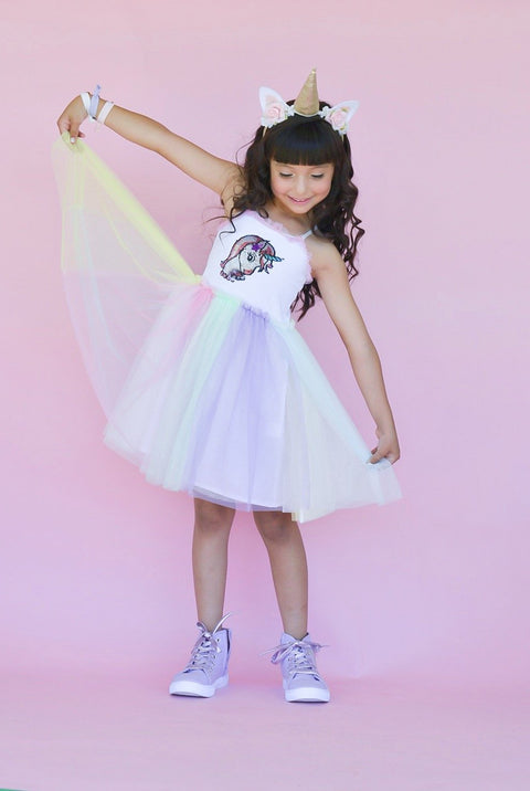 Unicorn Flip Sequin Tutu Dress