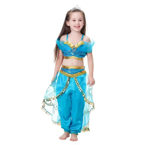 Turquoise Aladdin Jasmine Costume Dress