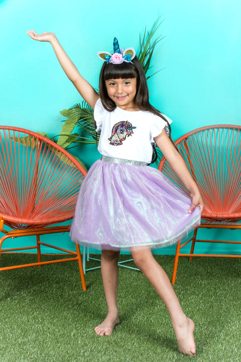 Lavender Glitter Tutu Skirt