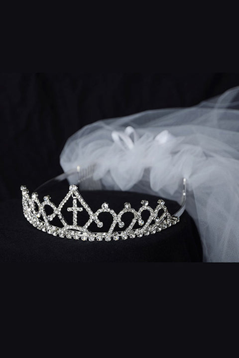 Cross Tiara with Veil