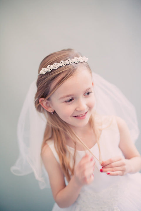Pearl Cyrstal Crown with Veil